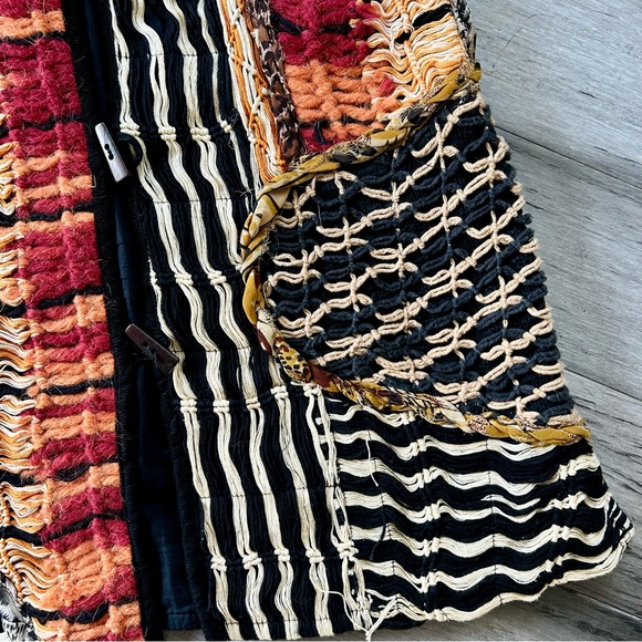 Vintage Y2K Sandy Starkman Mixed Media Multi Fabric Longline Cardigan Sweater - Picture 7 of 16